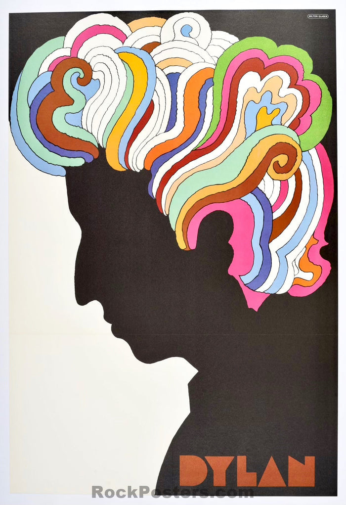 AUCTION - Bob Dylan - Original 1967 - Linen Backed Poster - Milton Glaser - Near Mint - SF Rock Posters & Collectibles