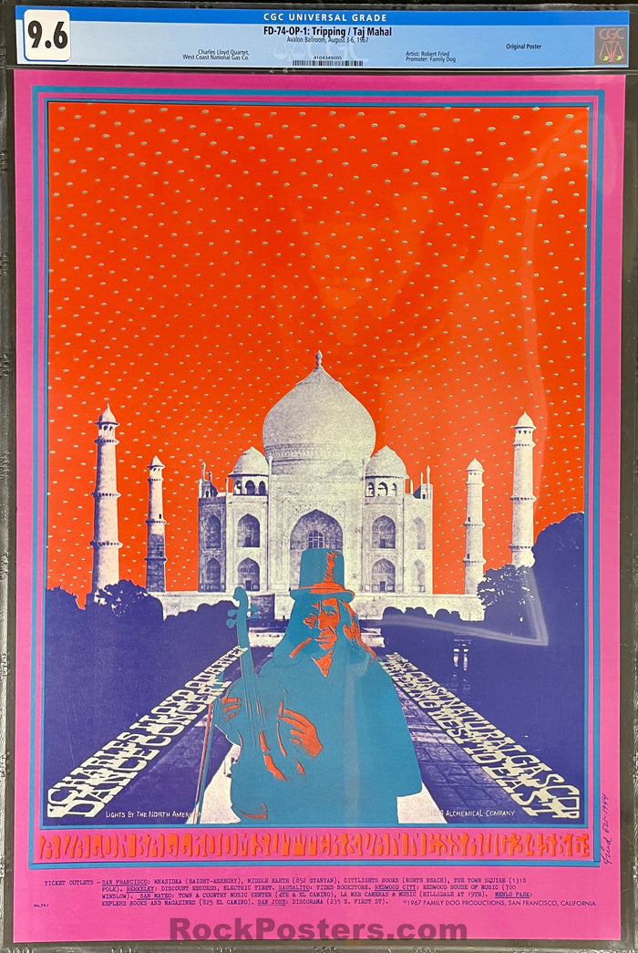 AUCTION - FD-74 - Charles Lloyd Quartet - Robert Fried - 1967 Poster - Avalon Ballroom - CGC Graded 9.6 - SF Rock Posters & Collectibles