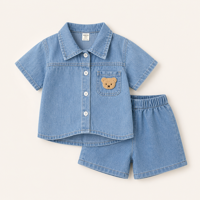 Baby Boys Denim Shirt and Shorts Set – SHEIN Fast Delivery in 5 Days