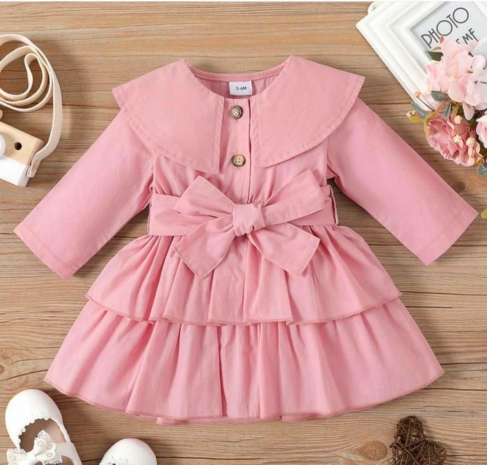 Baby Girls Pink Long Sleeve Bow Dress – SHEIN Fast Delivery in 5 Days