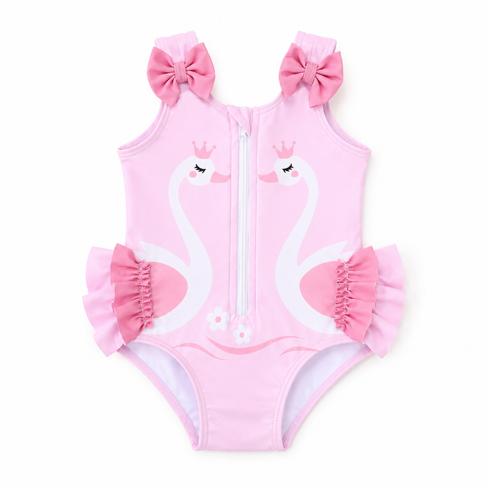 Baby Pink Swan Sleeveless Swimsuit – SHEIN Fast Delivery in 5 Days