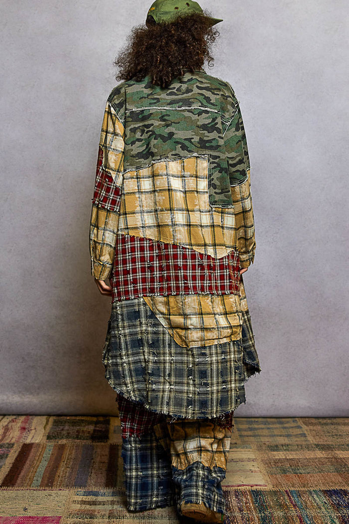 Camo Multi Patch Oversized long shirt