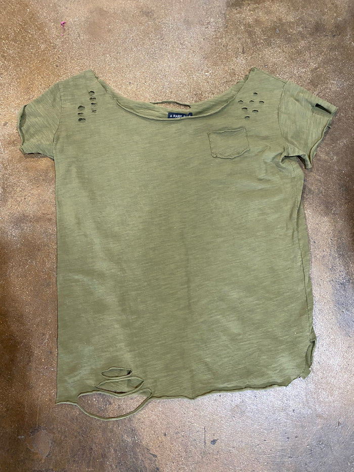 Distressed Ragged Tee- 4 colors