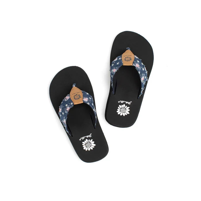 Firework Navy Flip Flop