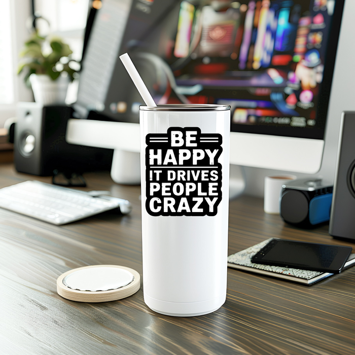 Funny Be Happy Vinyl Sticker