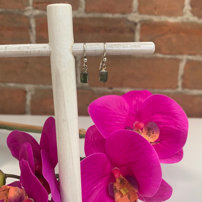 Green Toumaline sterling silver Earrings 5mm