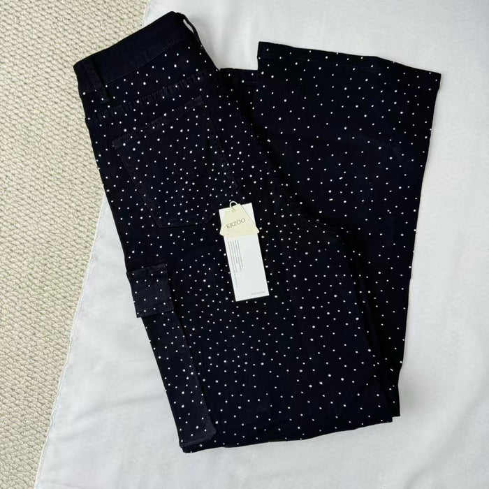 High-Waisted Starry Sky Jeans