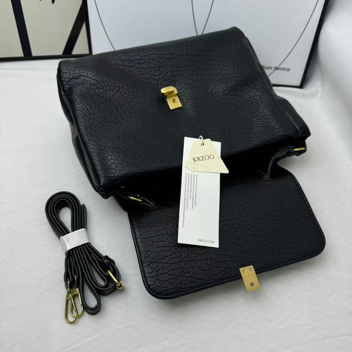 Large Black Leather Tote Bag
