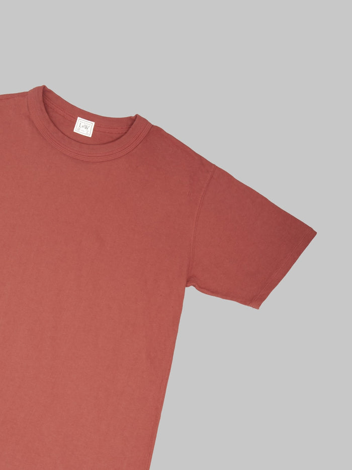 Loop & Weft Loopwheeled Double Binder Crewneck T-Shirt Burgundy
