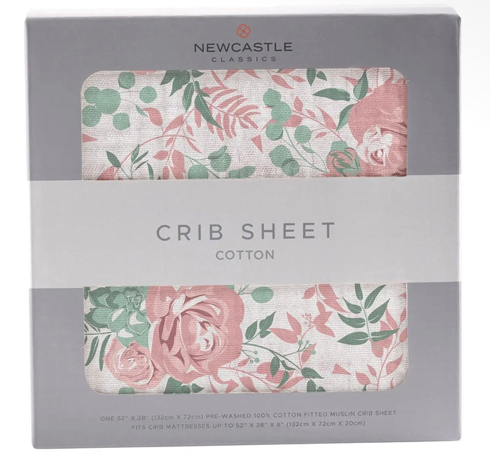 New Castle Classics Desert Rose Muslin Crib Sheet