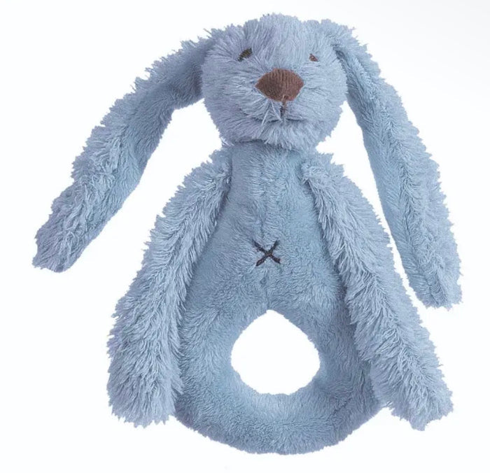 New Castle Deep Blue Rabbit Richie Rattle Plush by Happy Horse