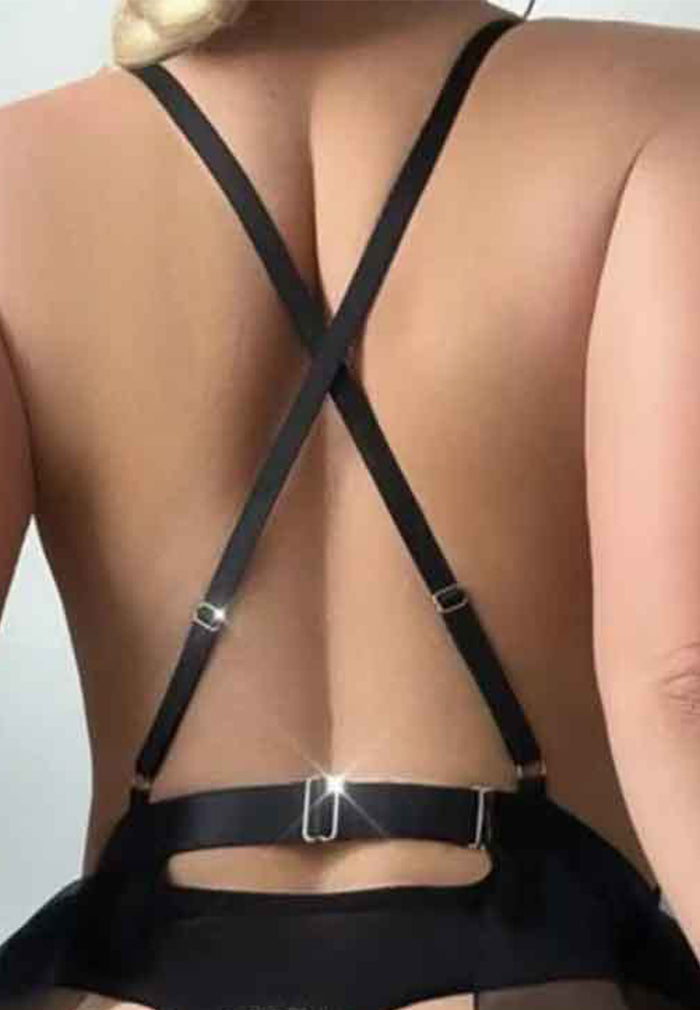 New European and American lace one-piece sexy suspender skirt