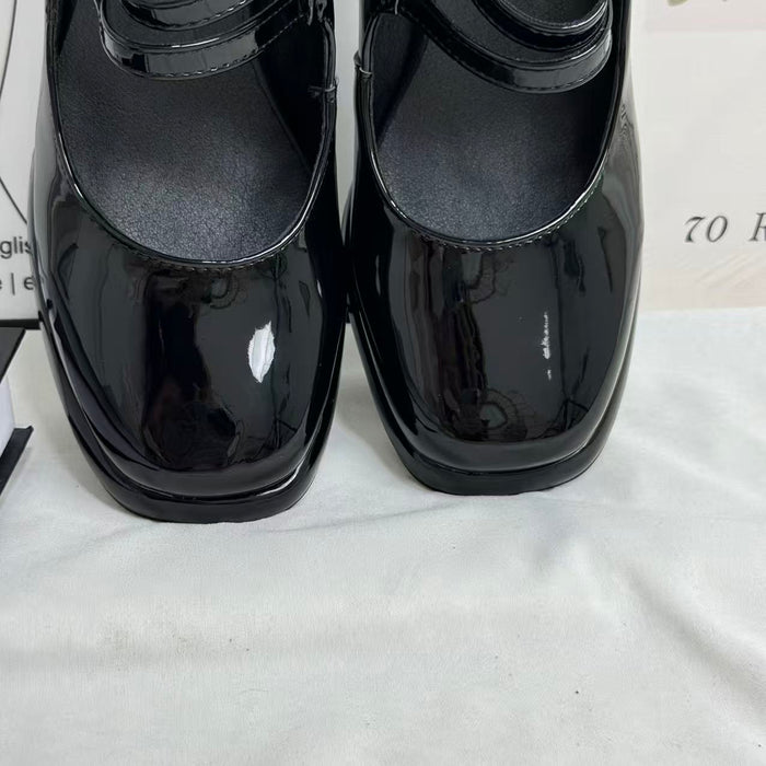 Retro chunky heel high heels