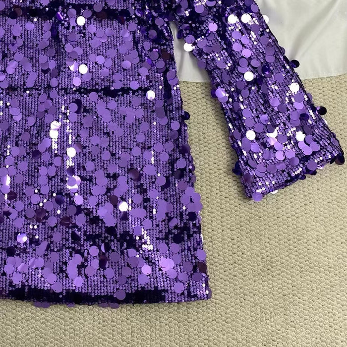 Short Dress With Large Sequins
