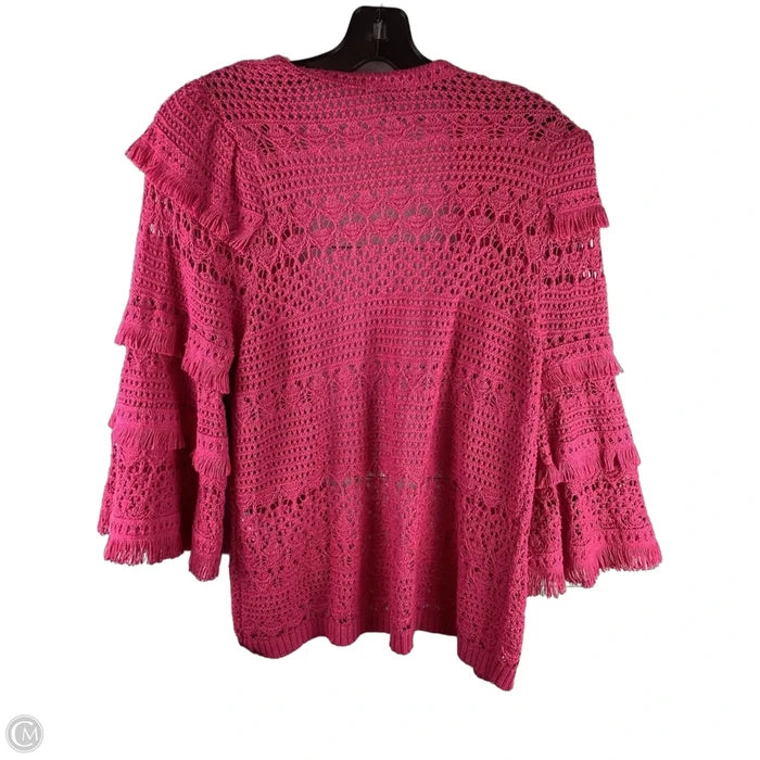 Sweater Cardigan By Chicos In Pink, Size: S