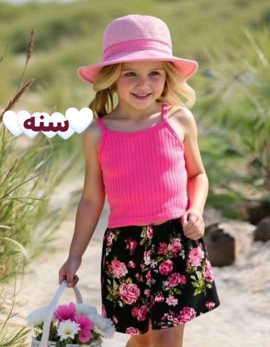 Toddler Girl Pink Ribbed Top, Floral Shorts & Hat Set – 1 Year | SHEIN Fast Delivery in 5 Days