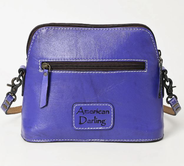 Tooled Leather Crossbody Handbag