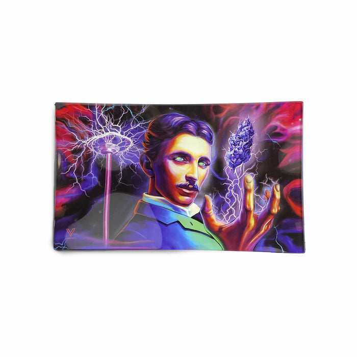 V Syndicate Shatter Proof Glass Rolling Tray - High Voltage