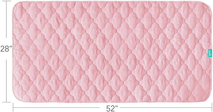 Waterproof Crib Mattress Protector Pad | Bed Pad Mat - 52" x 28", Anti Slip & Durable, Pink - Biloban Online Store