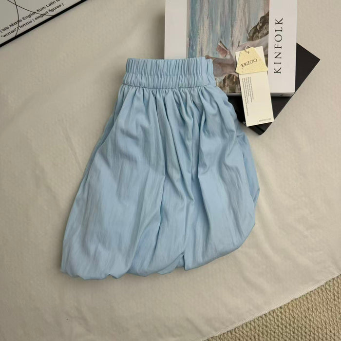 White A-Line Puffy Tulip Skort