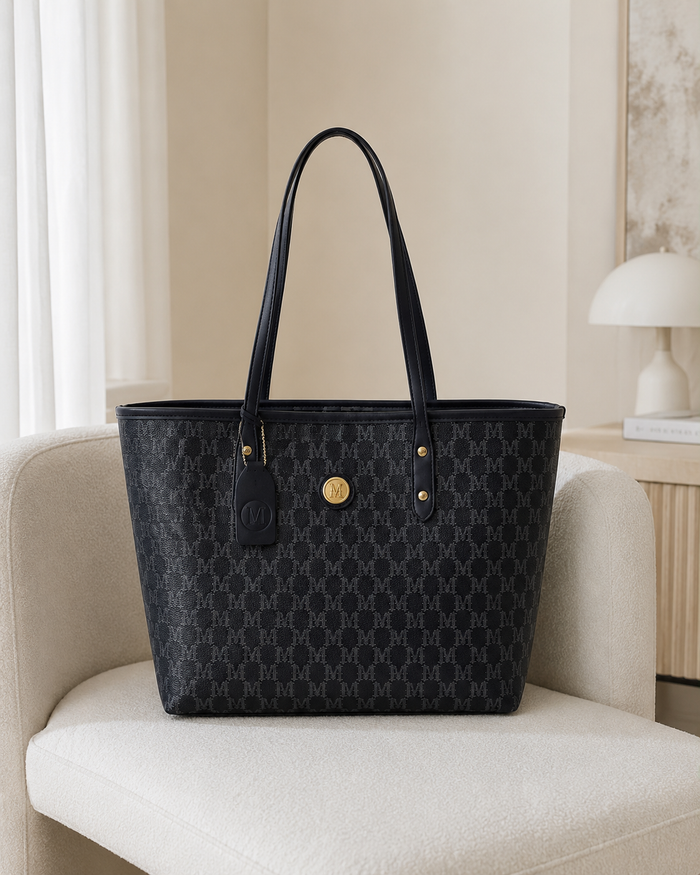 Women’s Black Monogram Tote Bag – SHEIN Fast Delivery in 5 Days