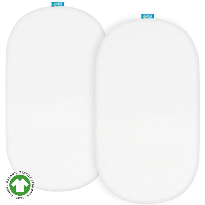 100% Organic Cotton Bassinet Sheets Compatible with Fisher-Price Soothing Motions Bassinet - 2 Pack, White - Biloban Online Store