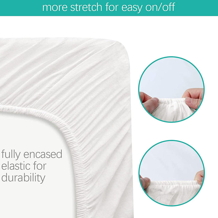 100% Organic Cotton Bassinet Sheets Compatible with Fisher-Price Soothing Motions Bassinet - 2 Pack, White - Biloban Online Store