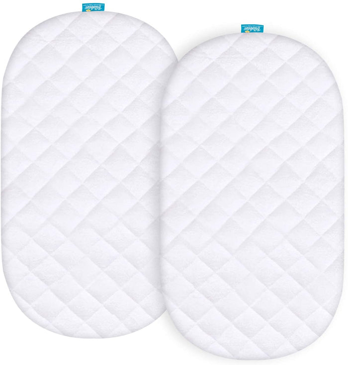 100% Organic Cotton Bassinet Sheets Compatible with Fisher-Price Soothing Motions Bassinet - 2 Pack, White - Biloban Online Store