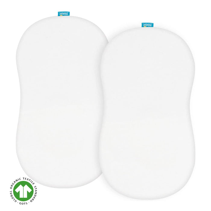 100% Organic Cotton Bassinet Sheets Compatible with Halo Bassinet Swivel, Flex, Glide Sleeper- 2 Pack, White - Biloban Online Store
