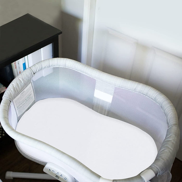 100% Organic Cotton Bassinet Sheets Compatible with Halo Bassinet Swivel, Flex, Glide Sleeper- 2 Pack, White - Biloban Online Store