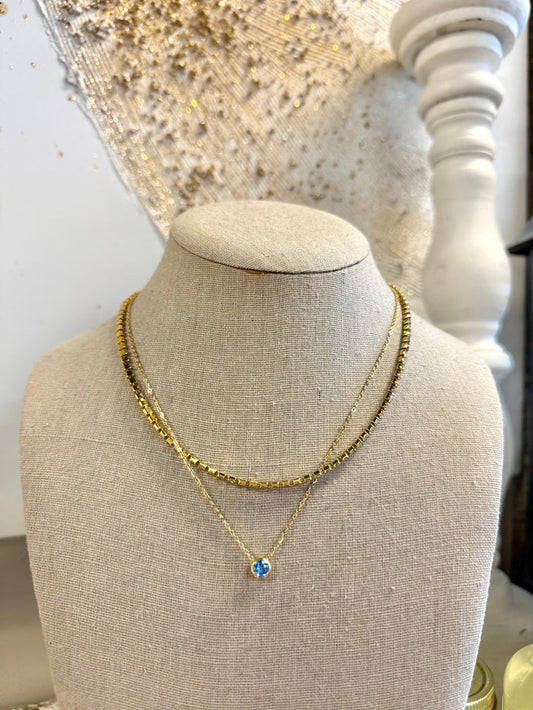 18K STAINLESS STEEL TARNISH FREE LAYERED NECKLACE