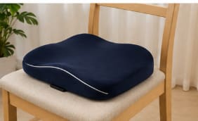 2-in-1 Memory Foam Seat Cushion with Cotton Cover – Navy Blue Ergonomic Support Cushion 40 x 40 cm