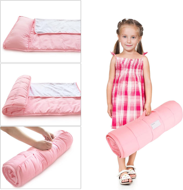 2 Pack Nap Mat with Pillow and Blanket for Toddlers, Nap Mats for Preschool Daycare, Quilted Kids Sleeping Bag for Girls Toddler Nap Mat, Durable & Machine Washable (Improved Thickness) - Biloban Online Store