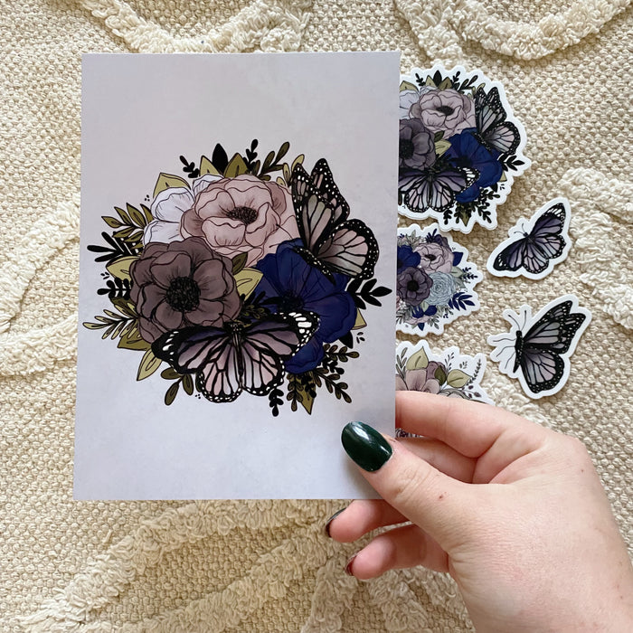 #27 Purple Butterfly Art Print Bundle Set of 6