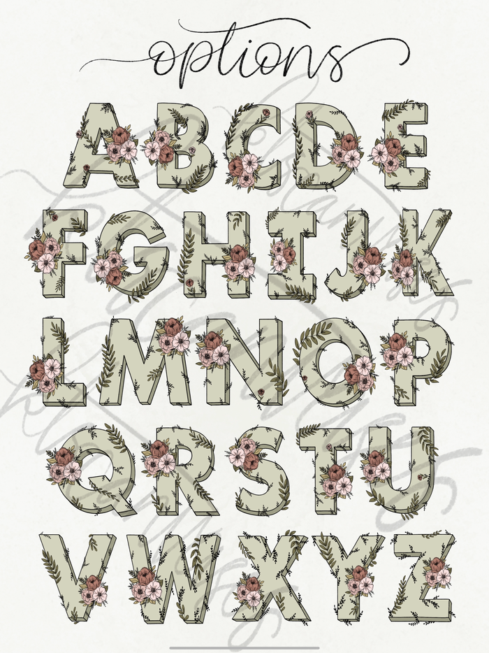 #31 Floral Initial Art Print Bundle (Choose your letter)