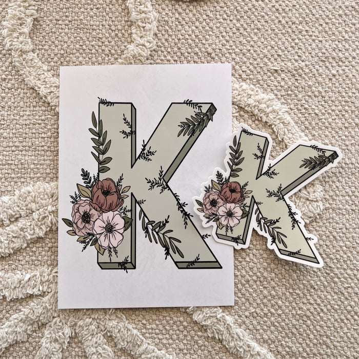 #31 Floral Initial Art Print Bundle (Choose your letter)
