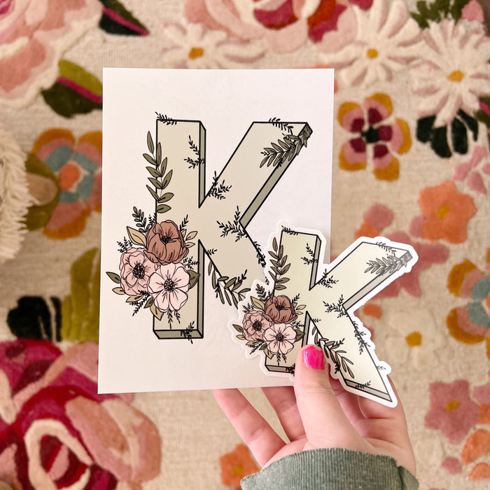 #31 Floral Initial Art Print Bundle (Choose your letter)
