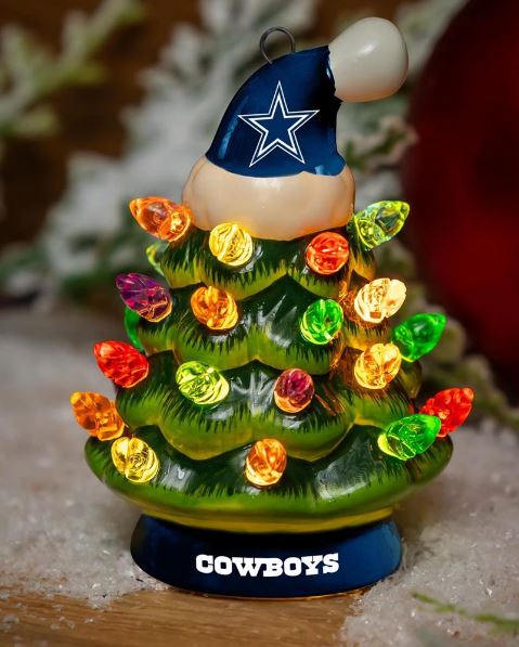 4" Mini LED Tabletop Christmas Tree, Dallas Cowboys