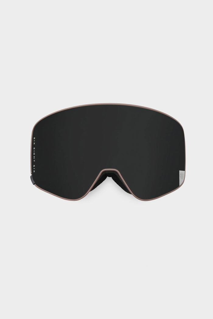 A 686 SMARTY® Magnetic Goggle Replacement Lens by 686, featuring a frameless black design with a modern, sleek look and slightly curved lens, shown against a plain white background.