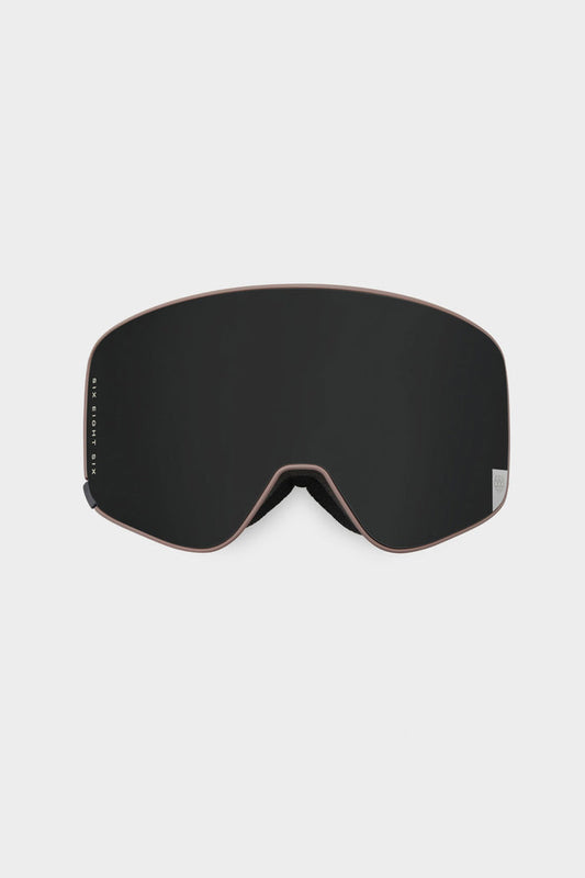 A 686 SMARTY® Magnetic Goggle Replacement Lens by 686, featuring a frameless black design with a modern, sleek look and slightly curved lens, shown against a plain white background.