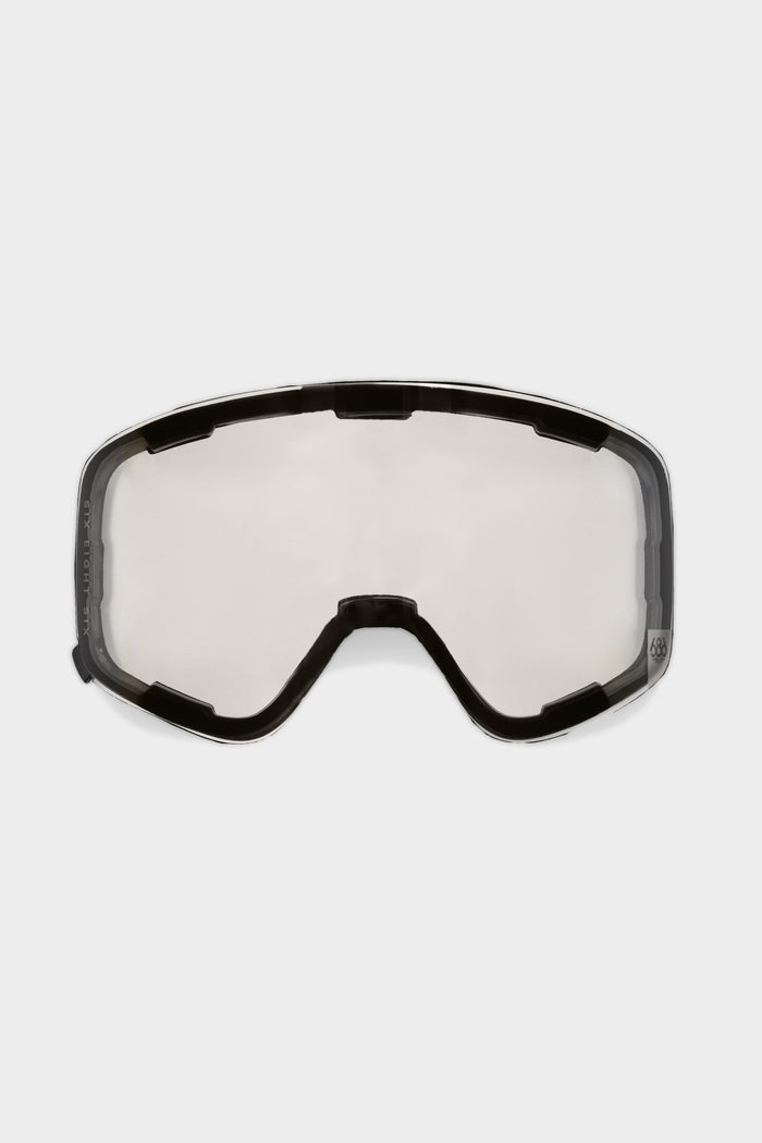 The 686 SMARTY® Magnetic Goggle Replacement Lens by 686 features a sleek black frame and clear lens, designed to cover the eyes and nose. Photographed on a plain white background.