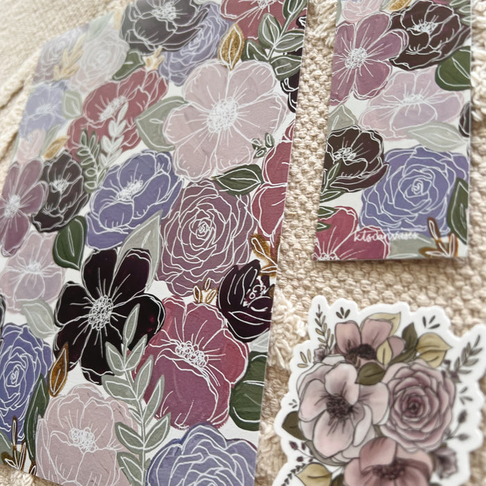 #7 Purple Florals Art Print Bundle Set of 3