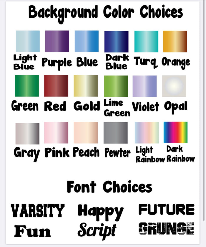 8x11 "Favorite Things" Name Decal