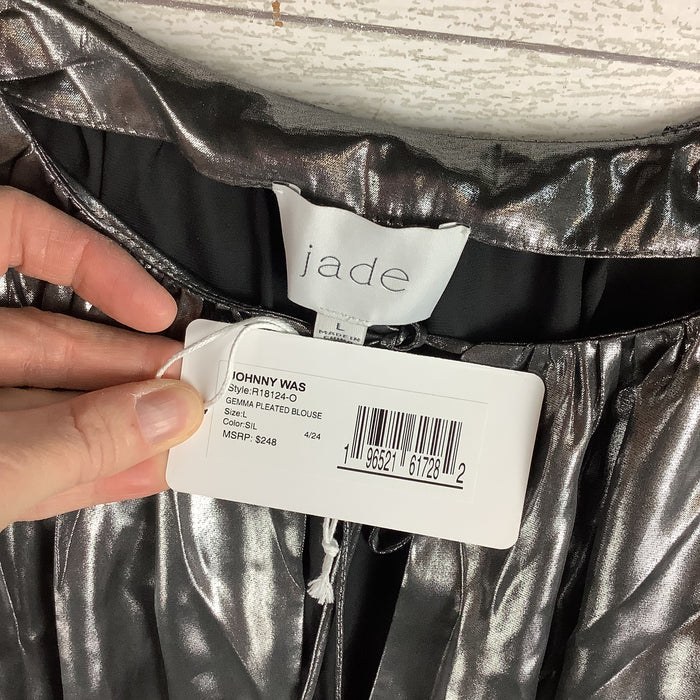 Top Long Sleeve By Jade by Johnny Was In Silver, Size: L