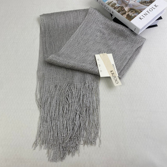 Accessories: Silver wire scarf