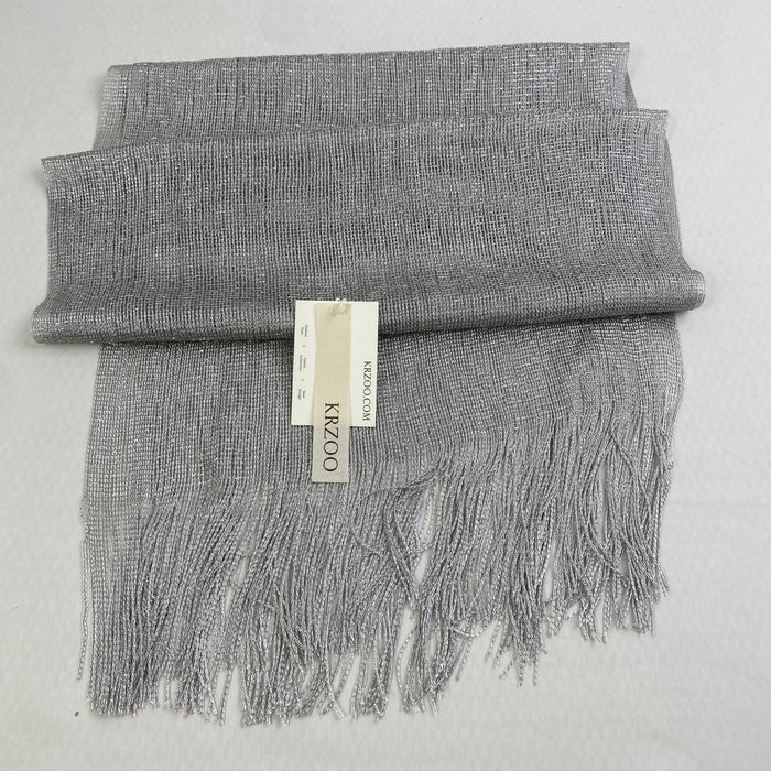 Accessories: Silver wire scarf