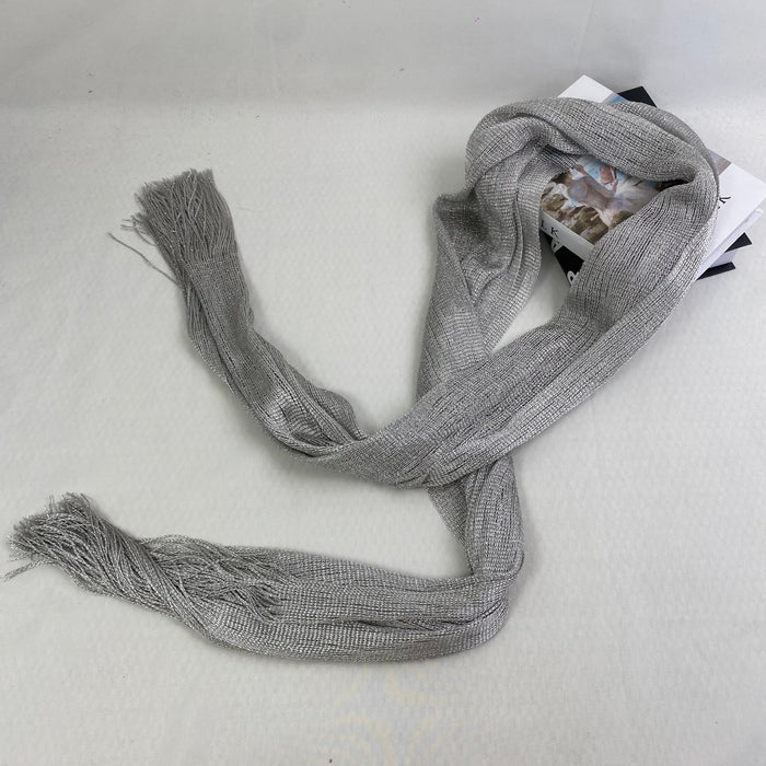 Accessories: Silver wire scarf