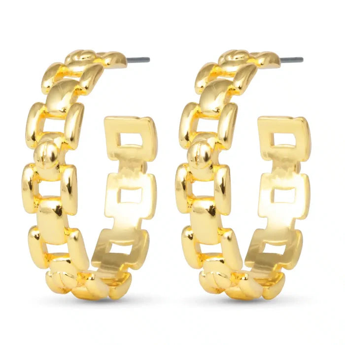 Amanda Blu gold chain hoop Earrings