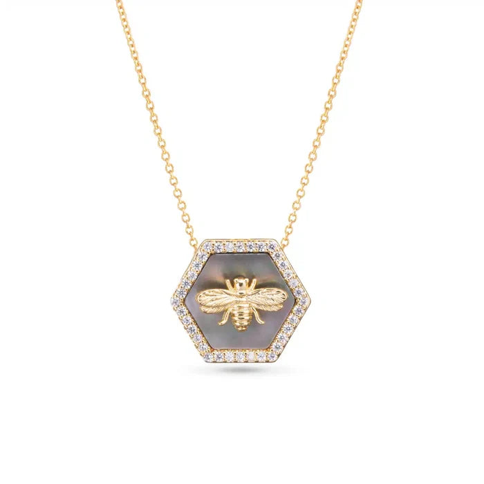 Amanda Blu Mother Of Pearl with Bee Necklace