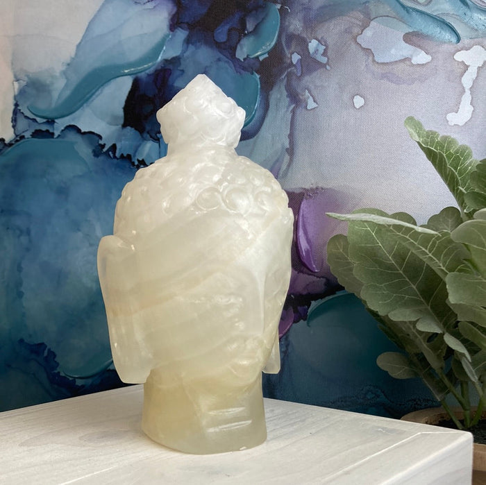 Amber Onyx Buddha Head 3"w x 6"h